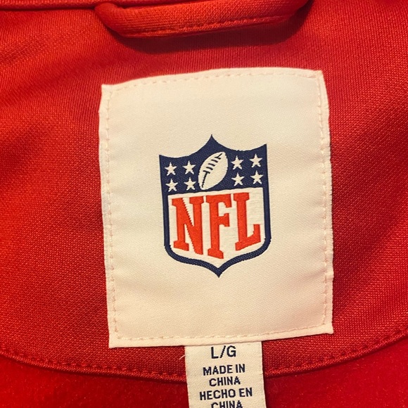 NFL 49ers Football Red and Gold Quarter-Zip Pullover Mens Size Large - Picture 5 of 6